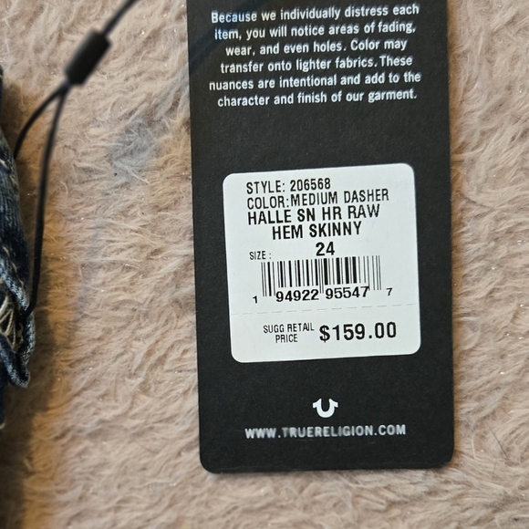 True Religion Women's Halle Blue Skinny Jeans NWT - Picture 2 of 5